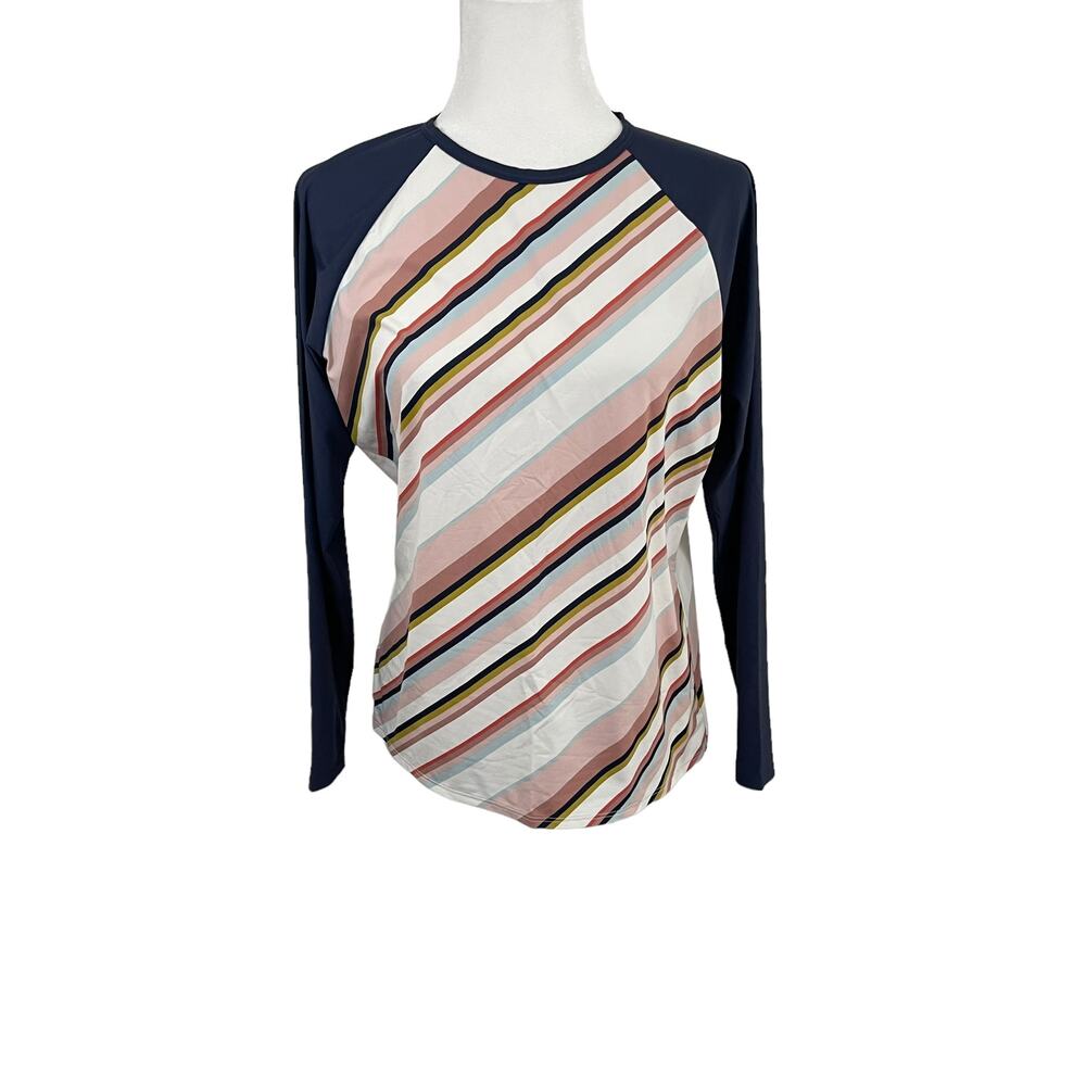 Women's Roxy long sleeved colorful striped rash guard - Medium